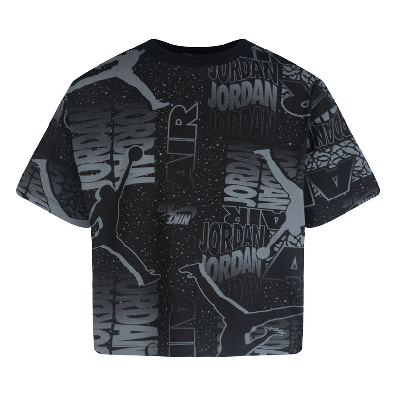 Air Jordan Air Jordan Kids New Wave AOP Cropped Tee 'Black' 45C227 023