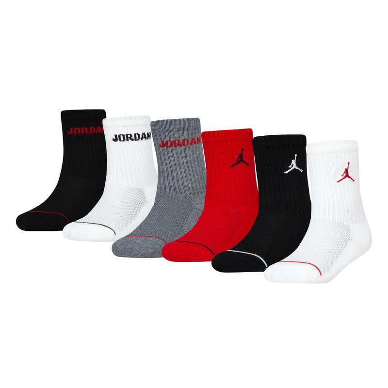 Air Jordan Air Jordan Kids 6pack Crew Socks 'Red/Black' BJ0343 RK2