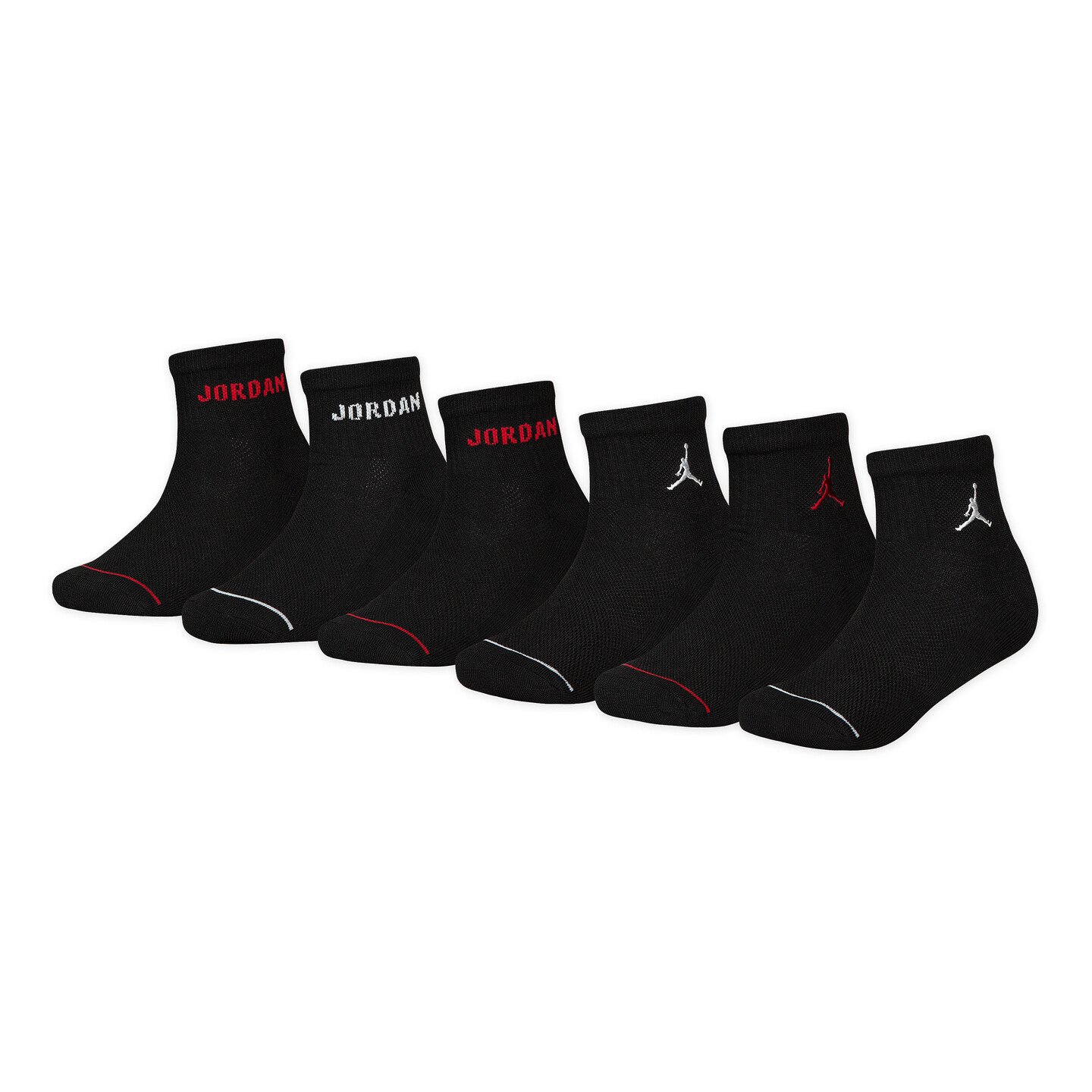 Air Jordan Kids 6pack Ankle Socks 'Black' BJ0342 023 - Sam Tabak