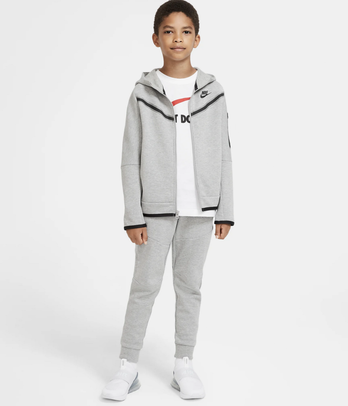 Nike Kids Sportswear Tech Fleece DK GREY HEATHER/BLACK CU9213-063 - Sam  Tabak