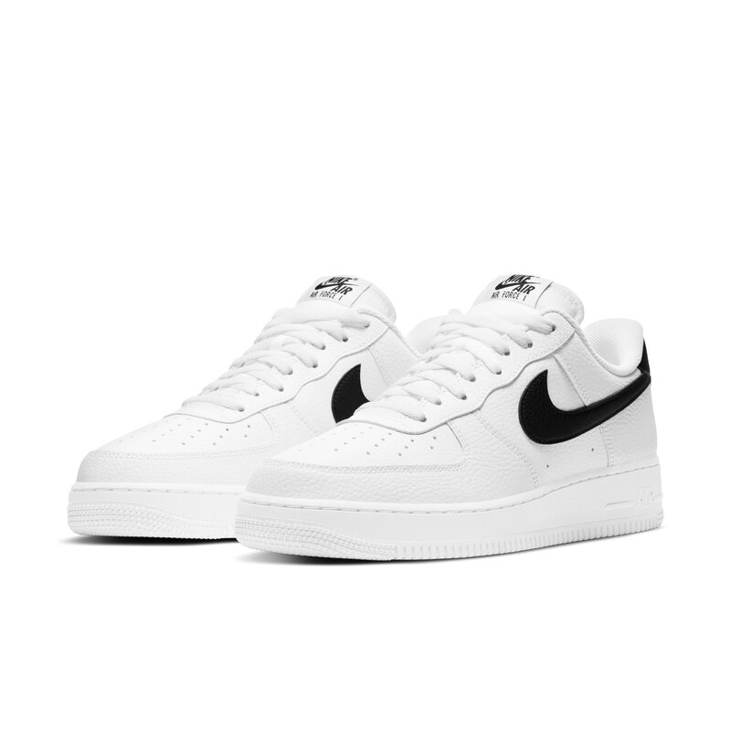 Nike Men's Nike Air Force 1 Low '07 White Black Pebbled Leather CT2302-100