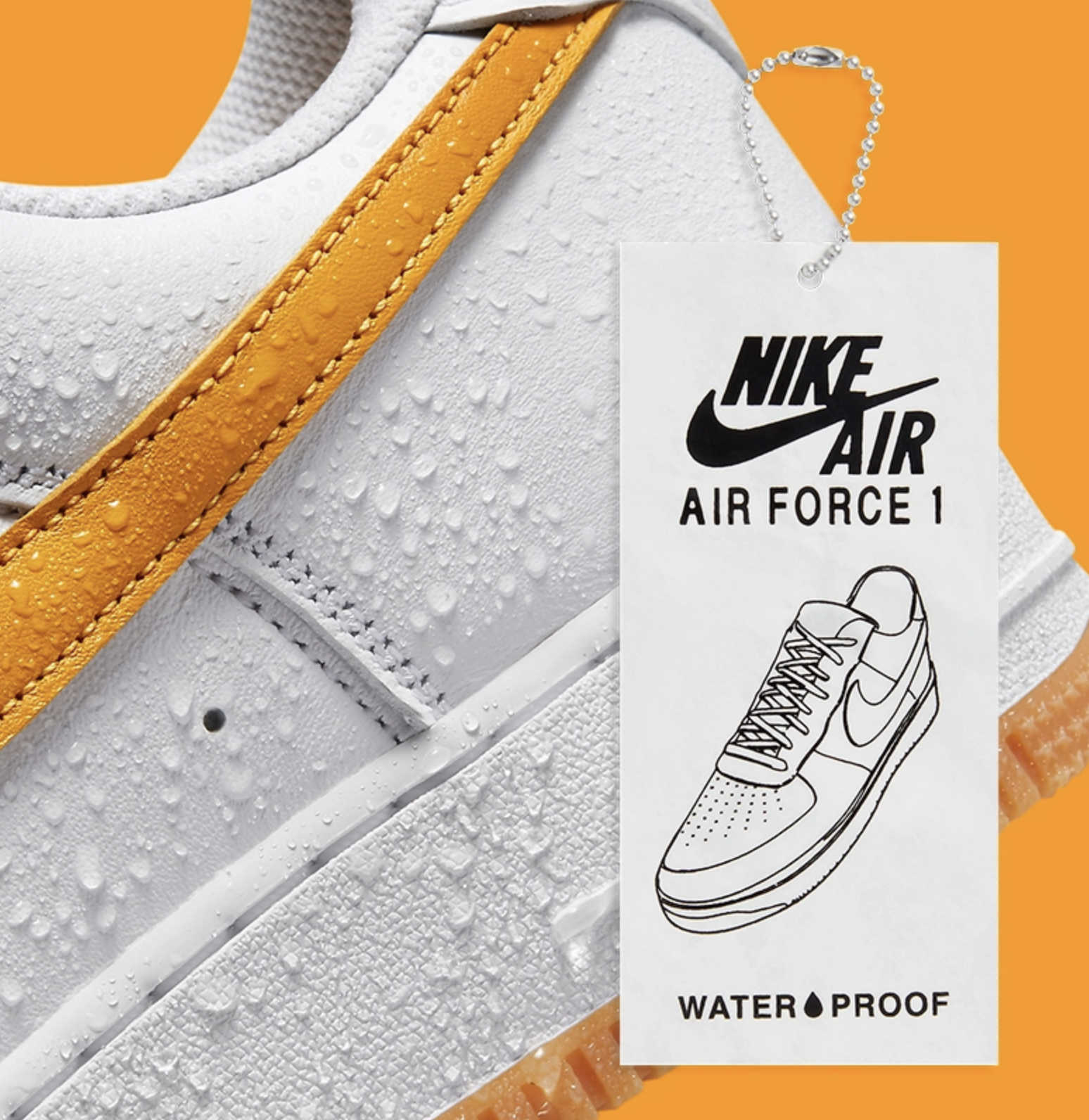 Nike Air Force 1 Low Retro Waterproof White University Gold FD7039-100