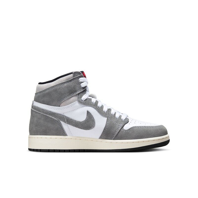 Air Jordan 1 High OG GS BLACK/FIRE RED-WHITE-LT SMOKE GREY FD1437