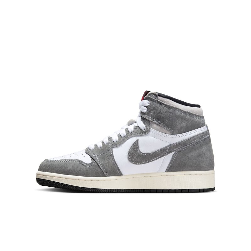 Air Jordan 1 High OG GS BLACK/FIRE RED-WHITE-LT SMOKE GREY FD1437