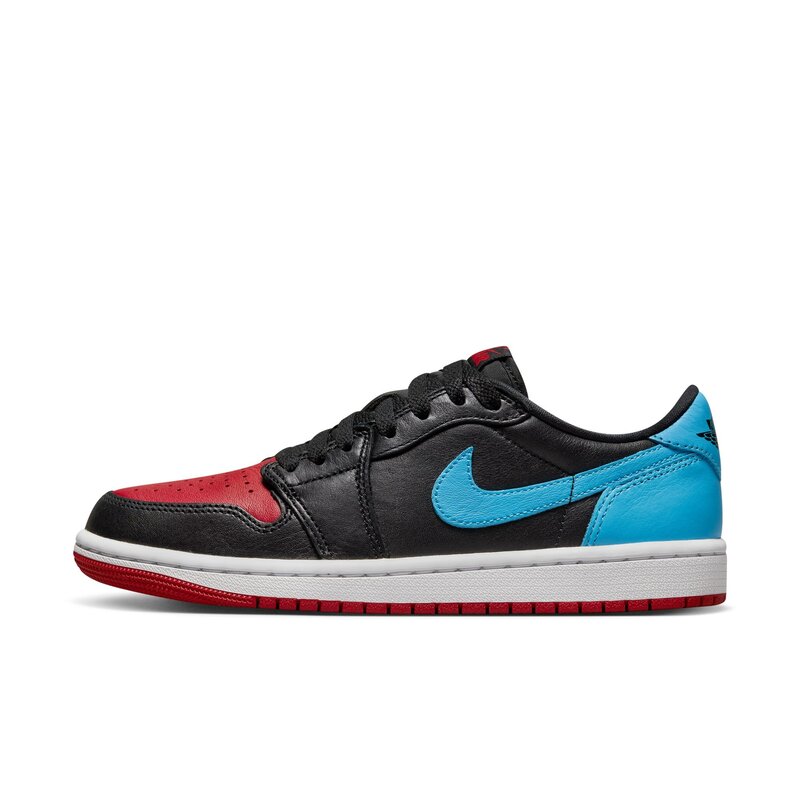 Women Air Jordan 1 Low UNC to CHICAGO OG BLACK/DK POWDER BLUE-GYM RED  Footwear CZ0775-046