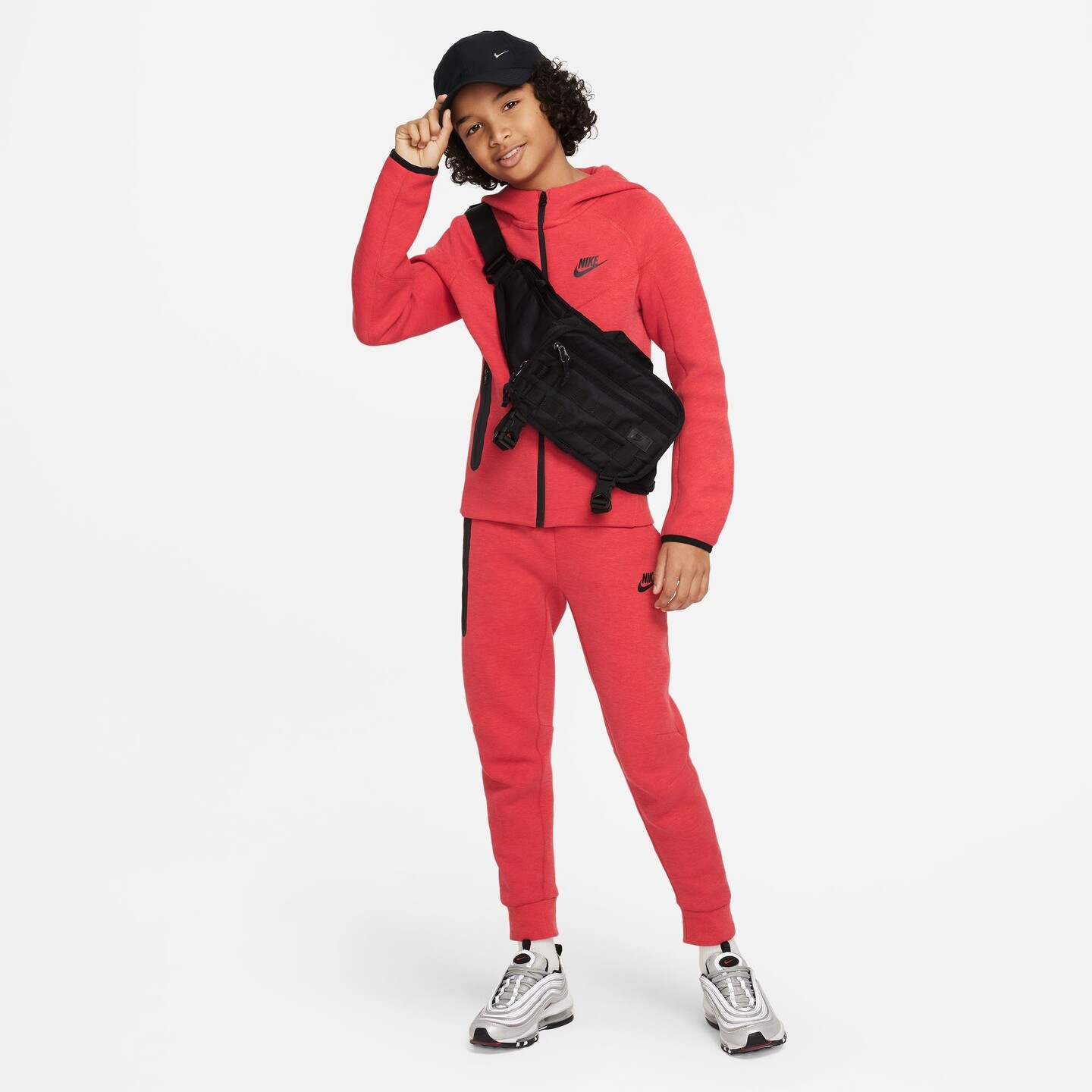 Nike Sportswear Tech Fleece Big Kids Pants 'Light University Red ...