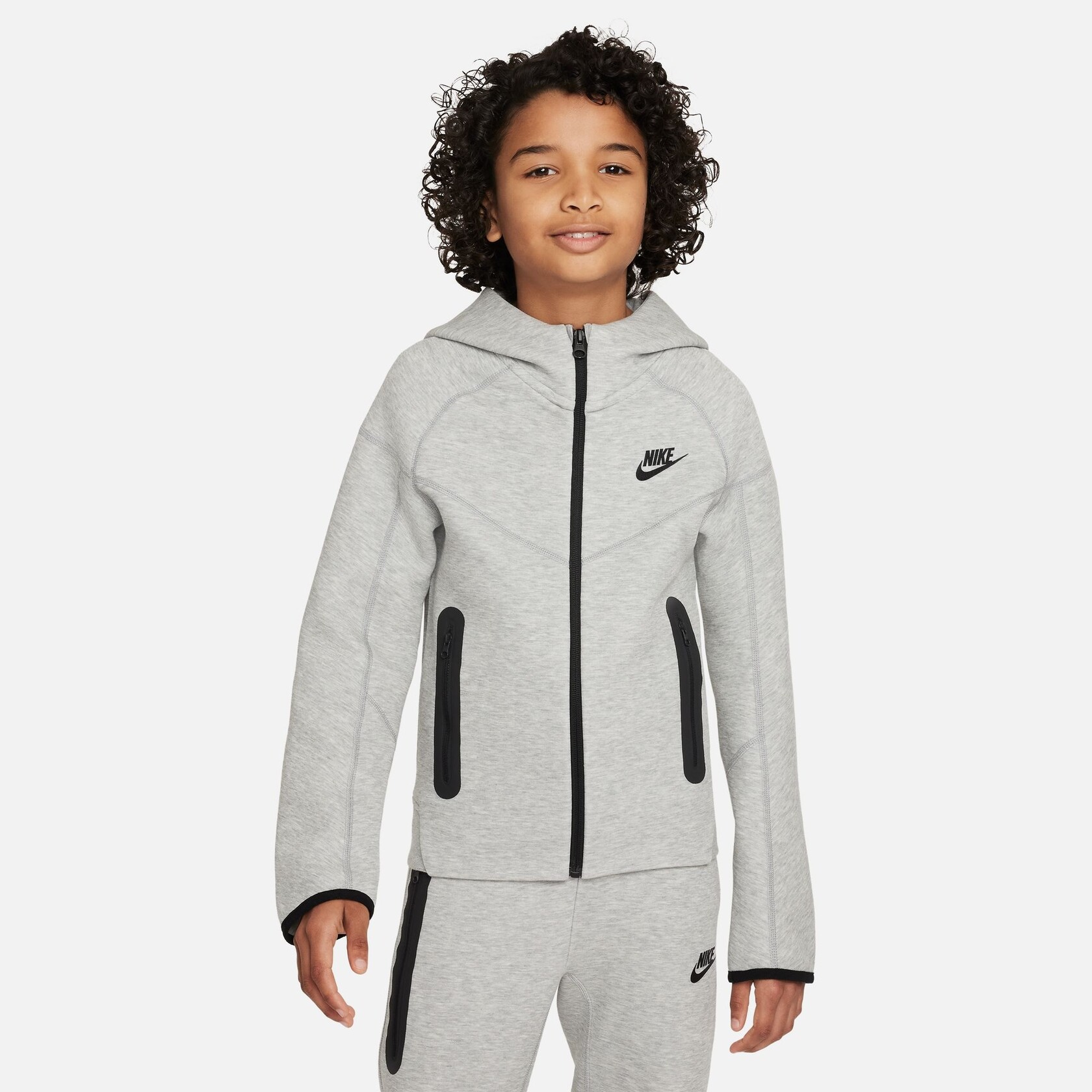 Nike Tech Fleece Older Kids Full-Zip Hoodie Grey FD3285-063 - Sam Tabak