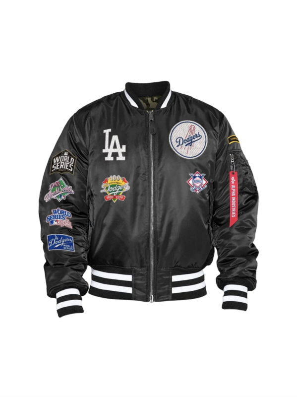 New Era x Alpha Industries LA Dodgers Black/White Bomber Jacket