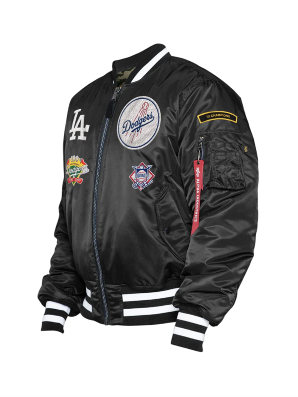 New Era x Alpha Industries LA Dodgers Black/White Bomber Jacket 13026032 X29961