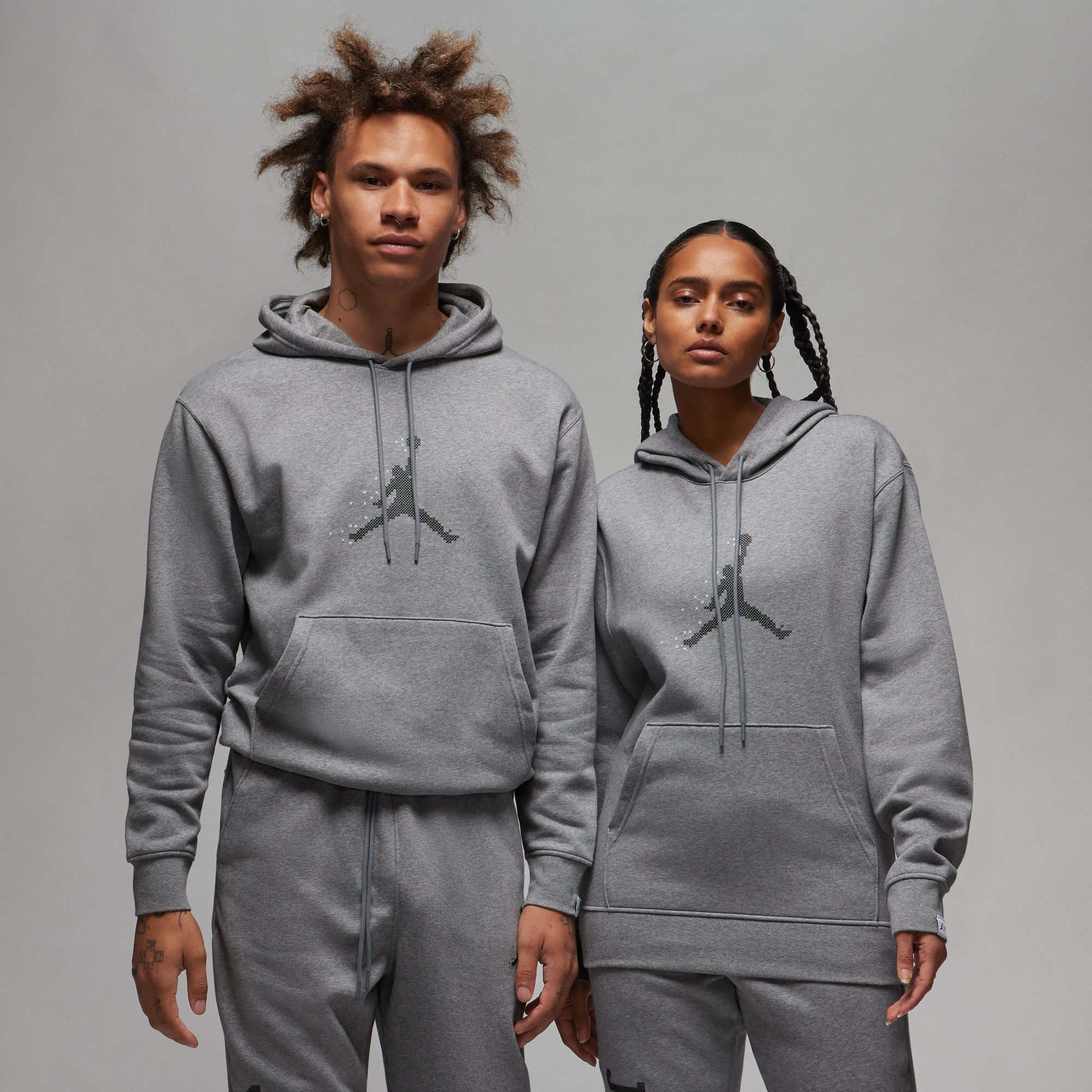 Air Jordan Essentials Holiday Hoodie Grey/Black FD7465-091 - Sam Tabak