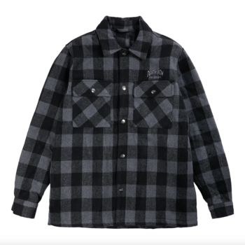 Death Row Checkered Flannel Jacket Black 3DR50300