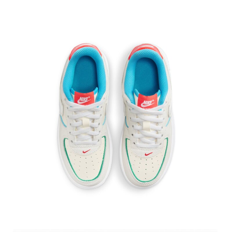 Nike Nike Force 1 LV8 PALE IVORY/WHITE-PICANTE RED-BALTIC BLUE FQ8351-110