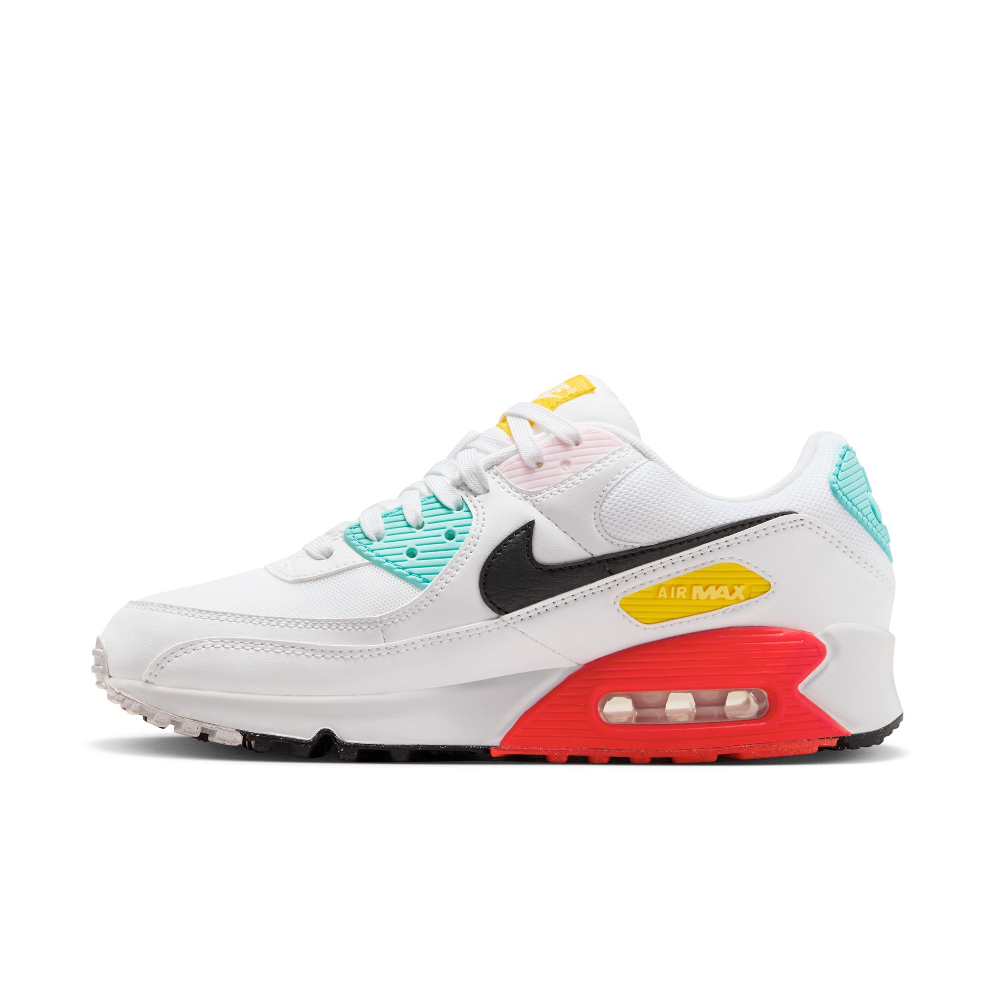 Nike Air Max 90 WHITE BLACK PINK FOAM BRIGHT CRIMSON FZ3622 100