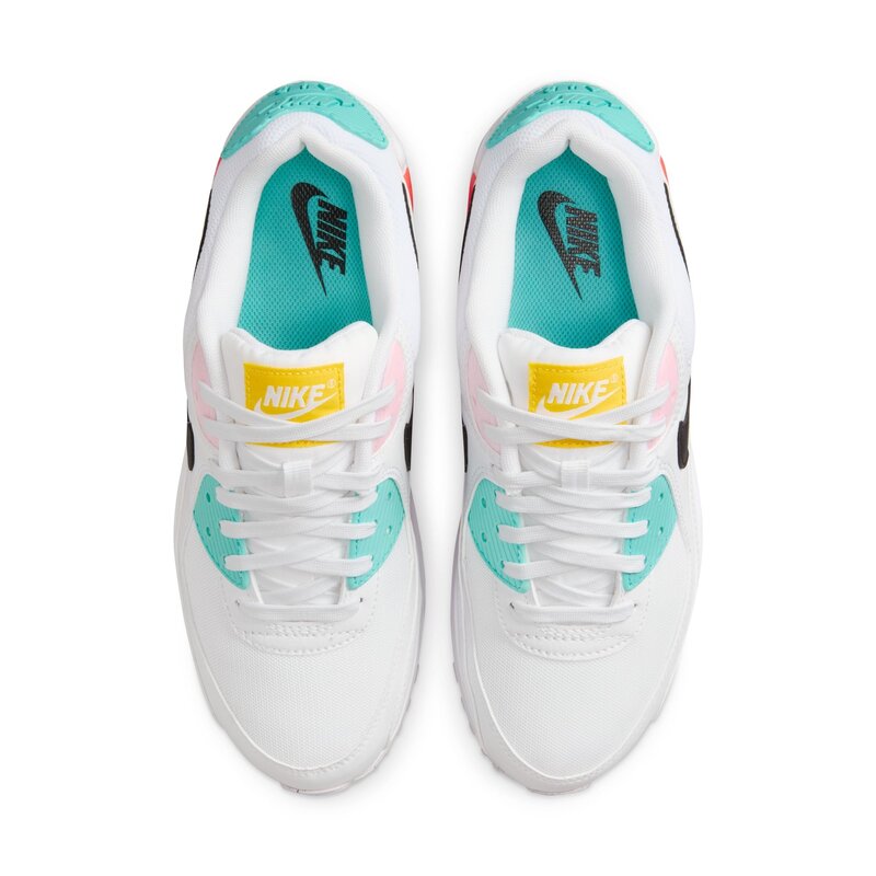 Nike Nike Femmes Air Max 90 BLANC/NOIR-ROSE MOUSSE - CRIMSON BRILLANT FZ3622-100
