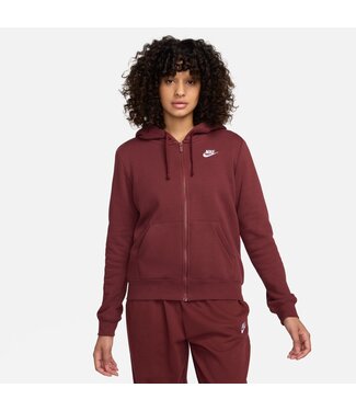 Nike Women s Club Fleece Full Zip Hoodie Dark Red DQ5471 619 Sam Tabak