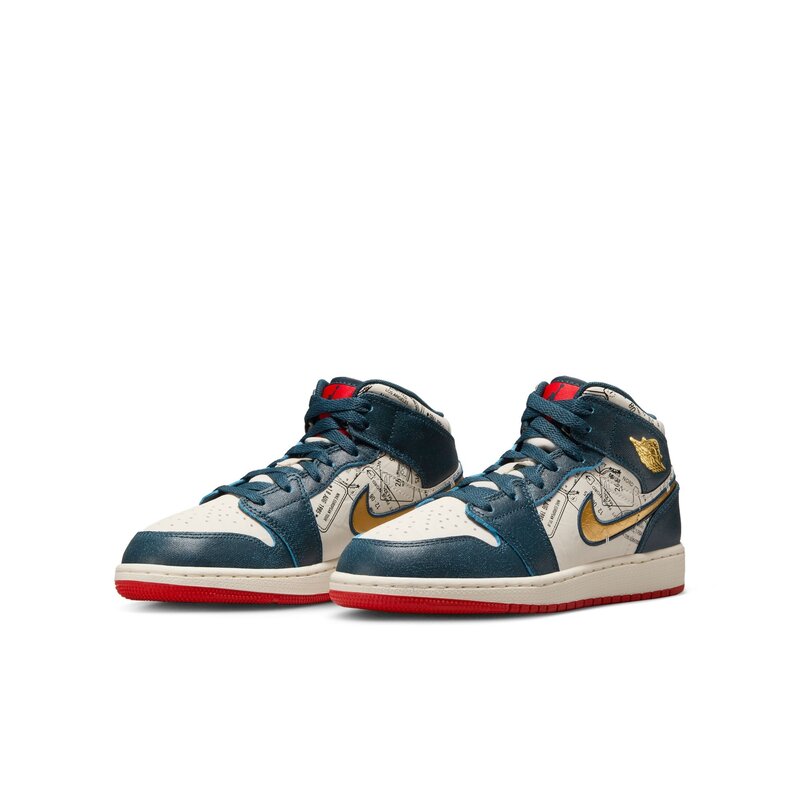 Air Jordan AIR JORDAN 1 MID SE ARMORY NAVY/METALLIC GOLD-PALE IVORY FN1353-400