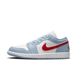 Air Jordan WOMEN'S AIR JORDAN 1 LOW SAIL/DUNE RED-BLUE GREY-WHITE DC0774-164