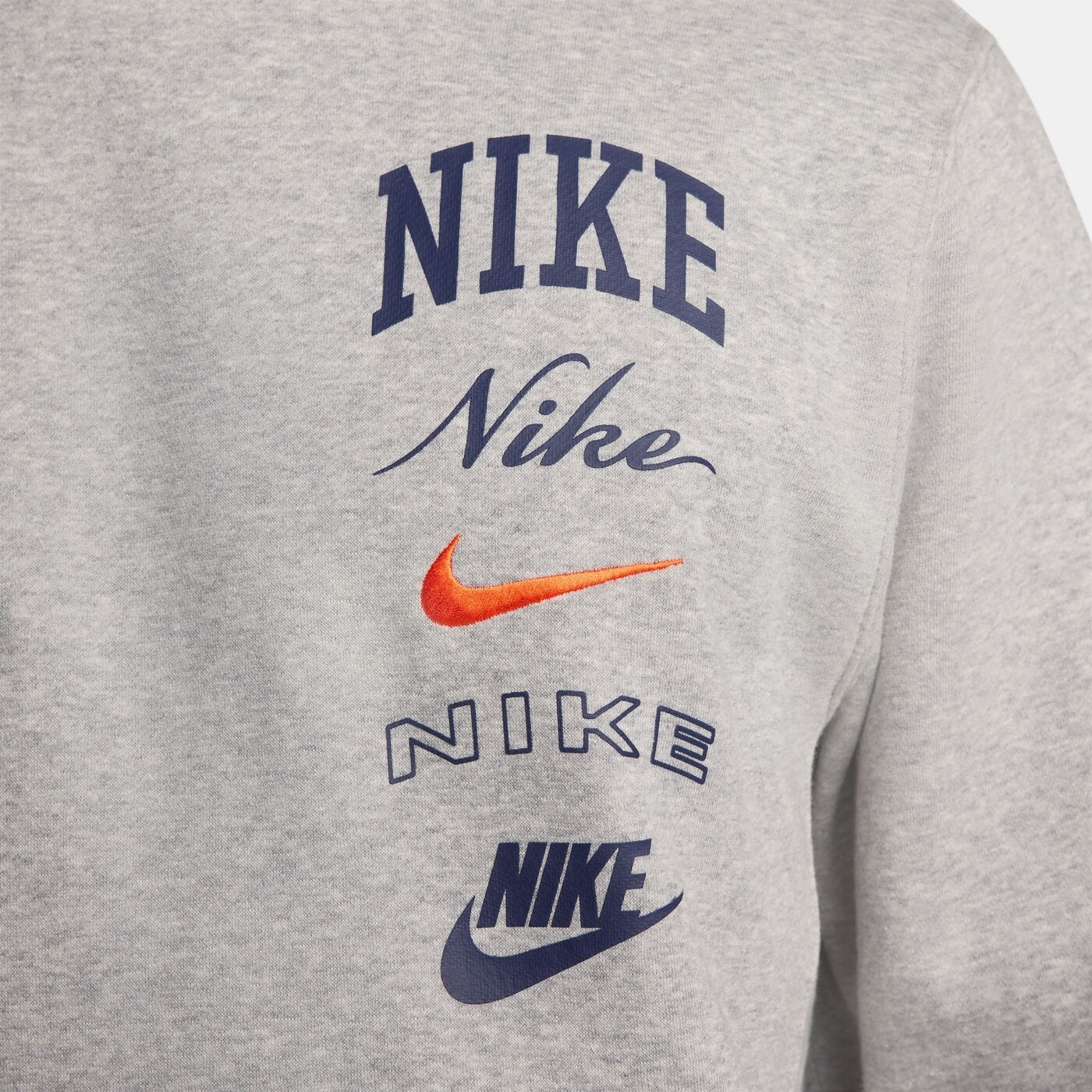 NIKE CLUB FLEECE DK GREY HEATHER/SAFETY ORANGE FN2634-063 - Sam Tabak