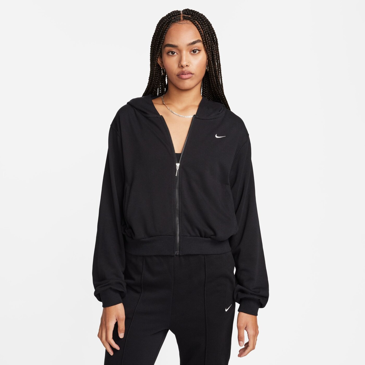 Nike Sportswear Chill Terry BLACK/SAIL Zip Up FN2415-010 - Sam Tabak