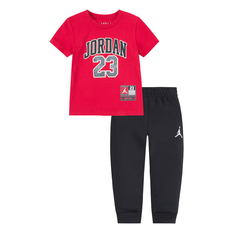 Air Jordan Air Jordan Kids Jersey Pack Tee Set 'Noir/Gym Rouge' 75C693 KR5