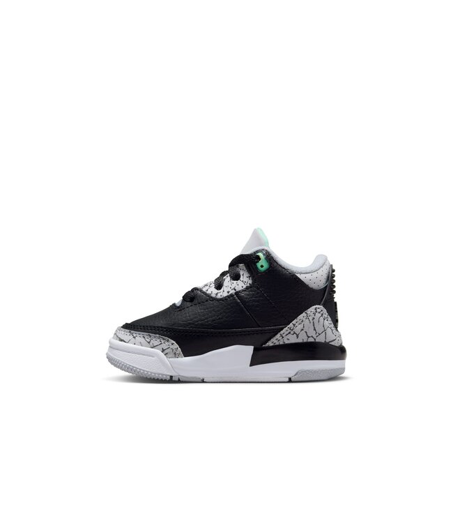 Air Jordan TD Jordan 3 Retro NOIR VERT GLOW LOUP GRIS BLANC DM0968 031