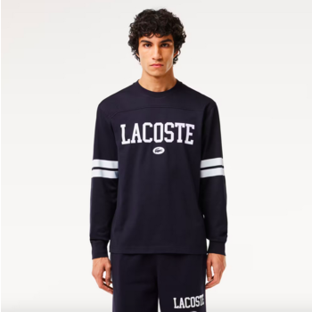 Lacoste Lacoste Men's Long Sleeved Print & Badge T-Shirt  'Navy' TH7609 52 G45