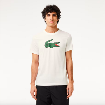 Lacoste Men's Lacoste Sport Ultra-Dry Croc Print T-Shirt 'White' TH7513 51 2D8