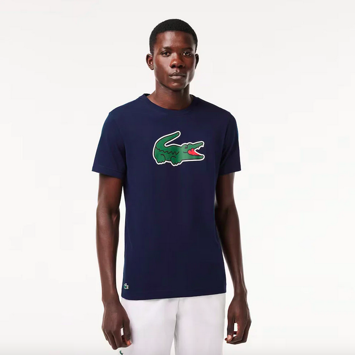 Copy of Men s Lacoste Sport Ultra Dry Croc Print T Shirt Navy TH7513 51 TR1 Sam Tabak