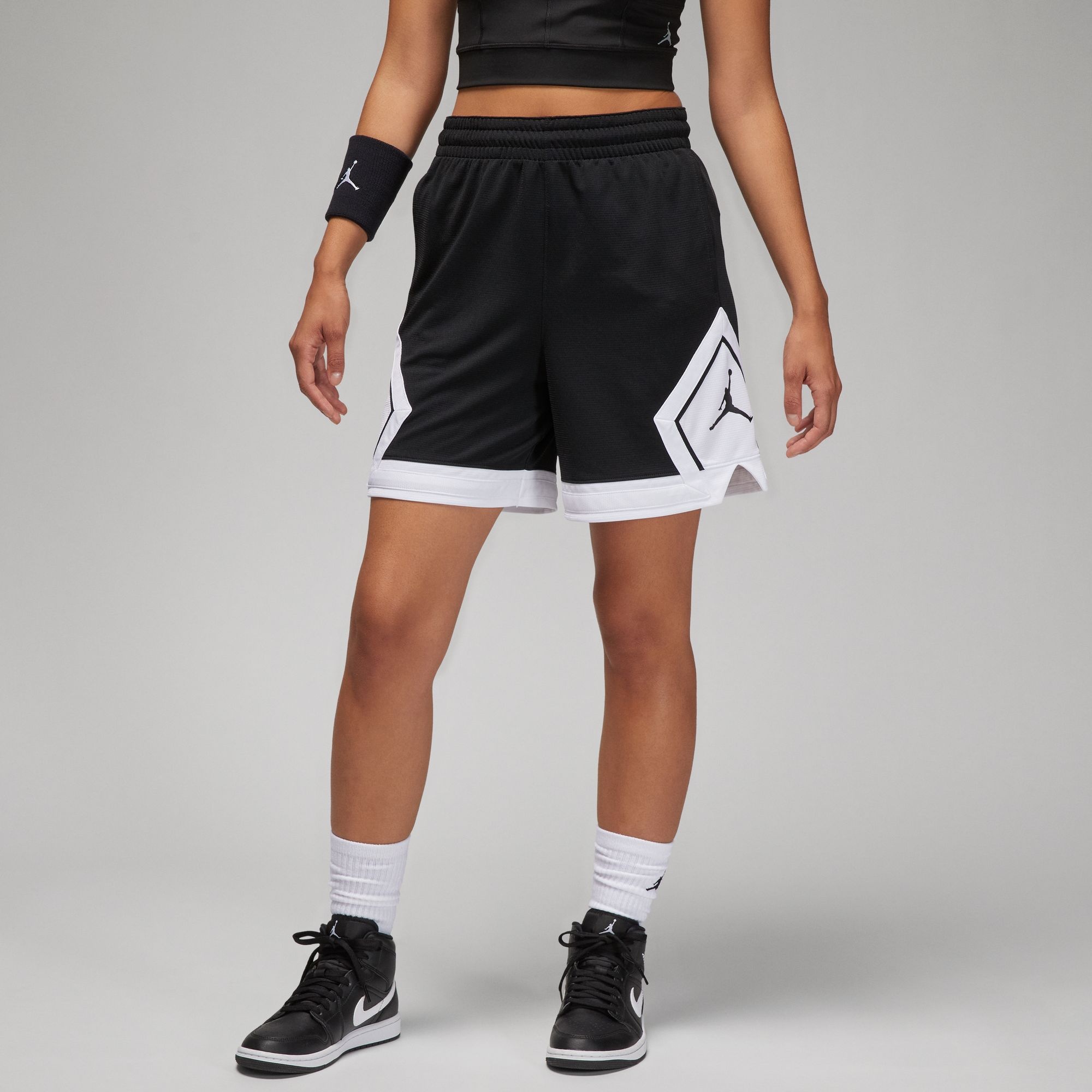 Jordan Sport Women s Diamond Shorts Black White FB4588 010 Sam Tabak