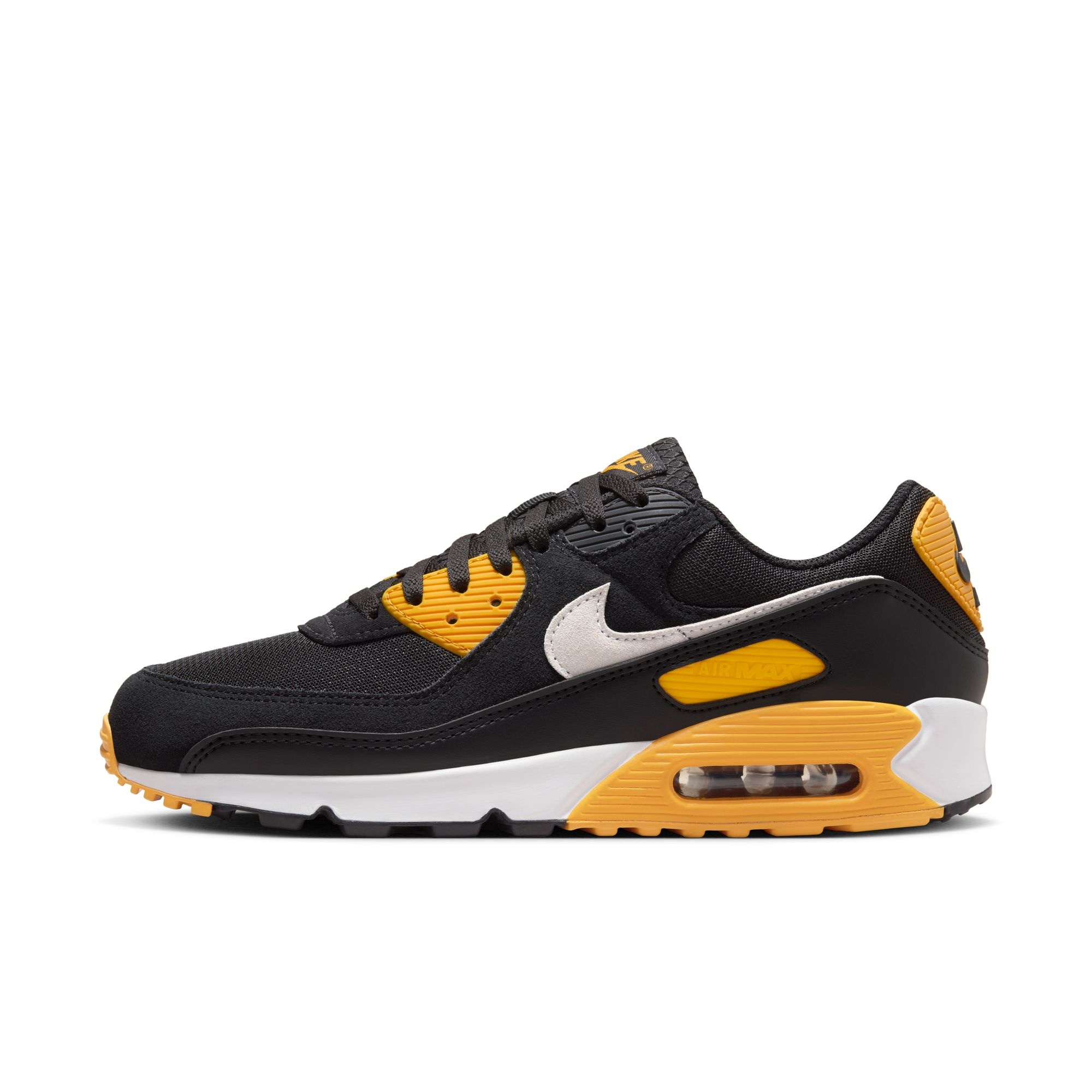 Men s Nike Air Max 90 BLACK WHITE UNIVERSITY GOLD FN6958 002 Sam Tabak