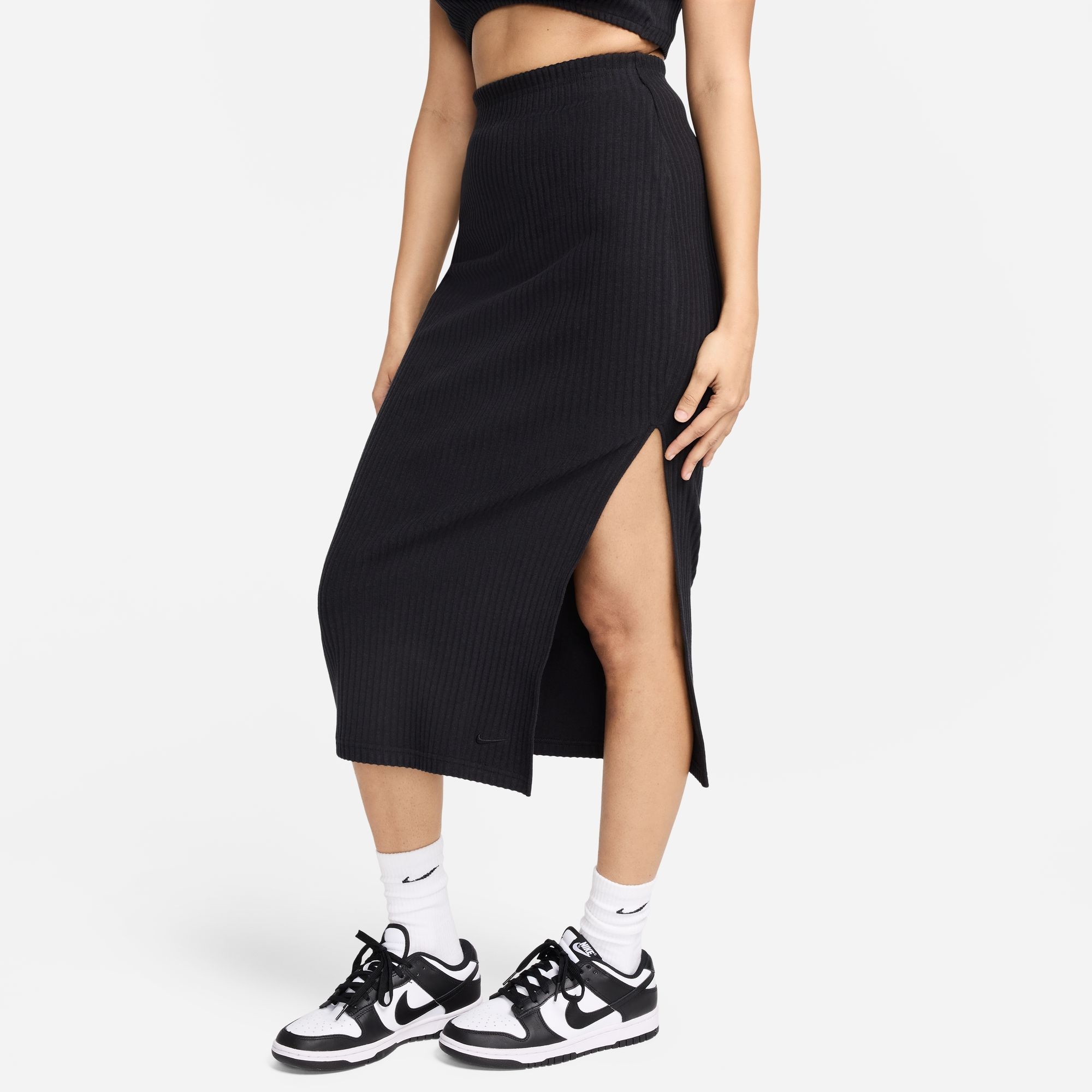 Copy of Nike Women s Sportswear Chill Knit Ribbed Midi Skirt Light Orewood Brown FQ1636 104 Sam Tabak