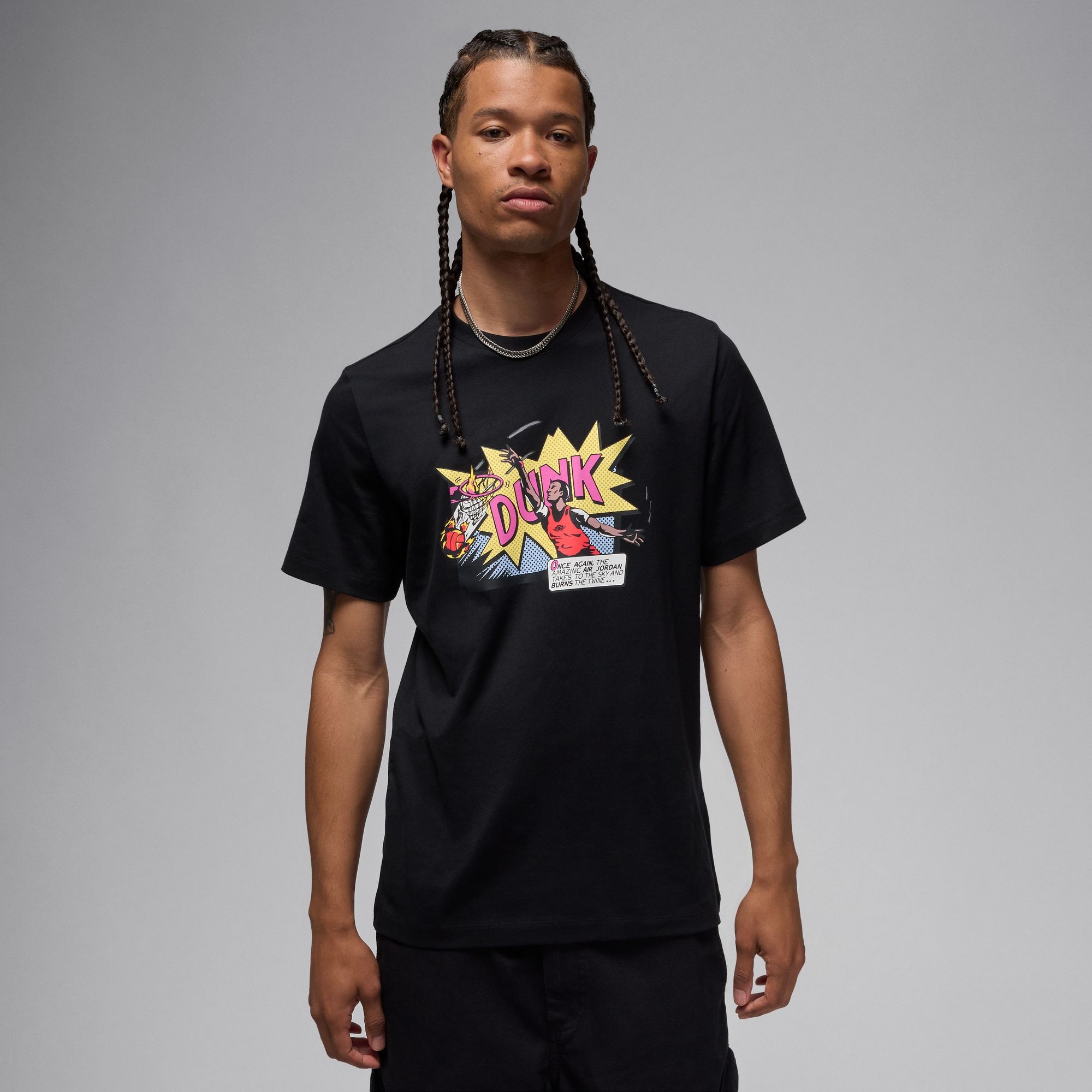 Air Jordan Comic Dunk Tee BLACK WHITE FZ1939 010