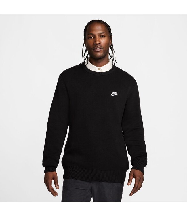 Nike Nike Club Men s Crew Neck Sweater BLACK WHITE FQ2912 010