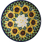 Ceramika Artystyczna Bread & Butter Plate Checkered Sunflowers Signature