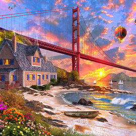 Puzzle Golden Gate Sunset - 1000 Pieces