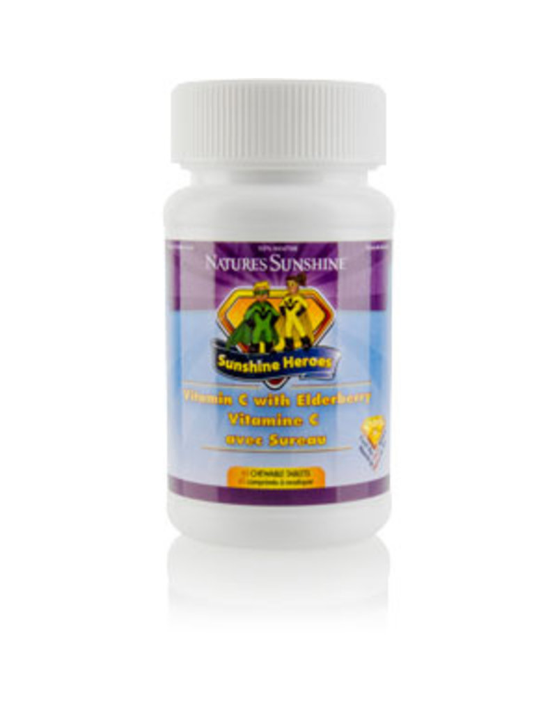 Nature's Sunshine Children's Vitamin C with Elderberry (60 chewable tablets)