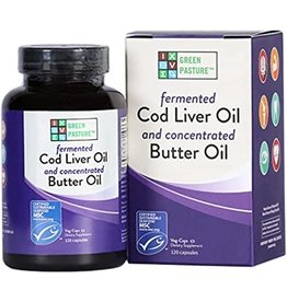 Green Pasture Products Fermented Cod Liver Oil & Butter Oil 120 Capsules