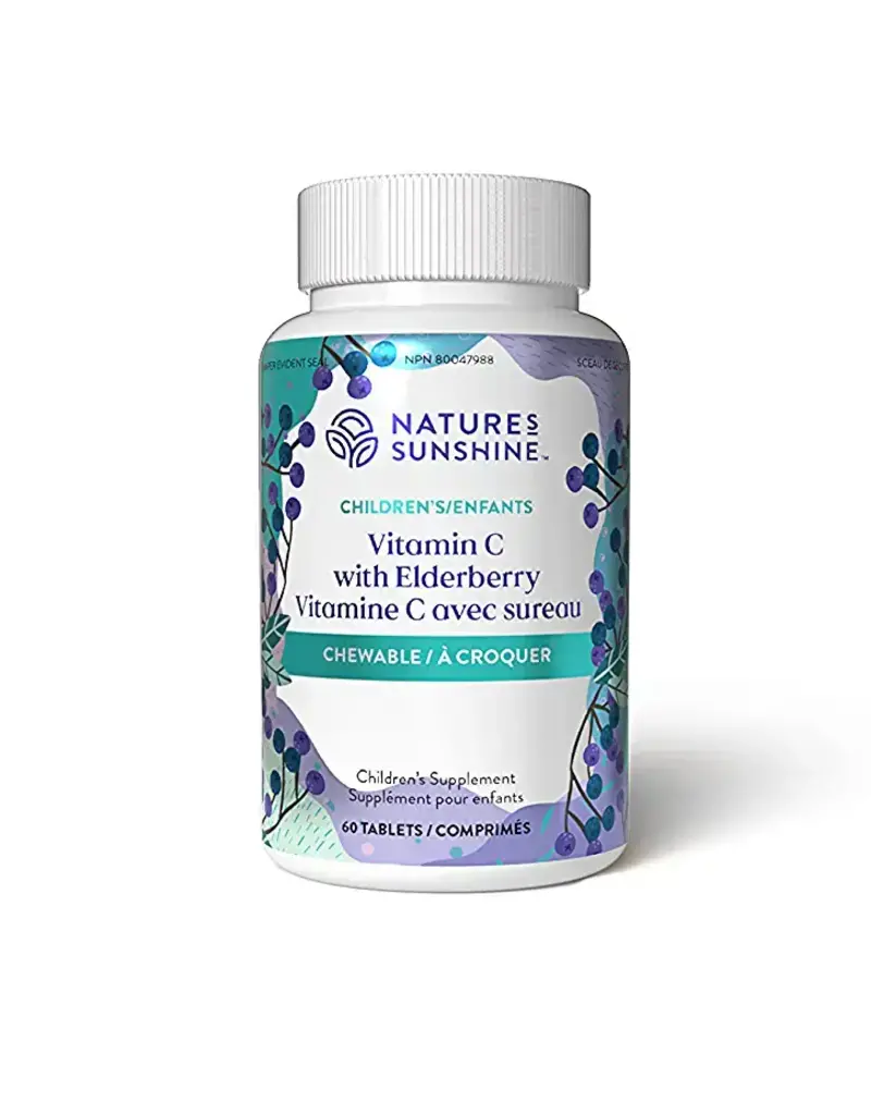 Nature's Sunshine Children's Vitamin C with Elderberry (60 chewable tablets)
