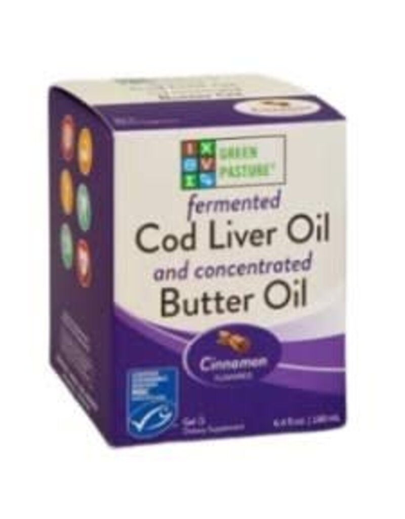 Green Pasture Products Fermented Cod Liver Oil & Butter Oil Cinnamon Gel 6.4 fl.oz.