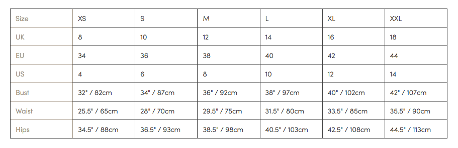 Coton Du Monde Guide des tailles