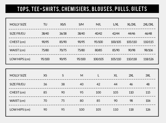 SIZE GUIDE - Boutique Nomade