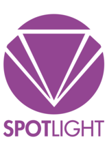 STICKER: Purple/Clear Spotlight Logo Square