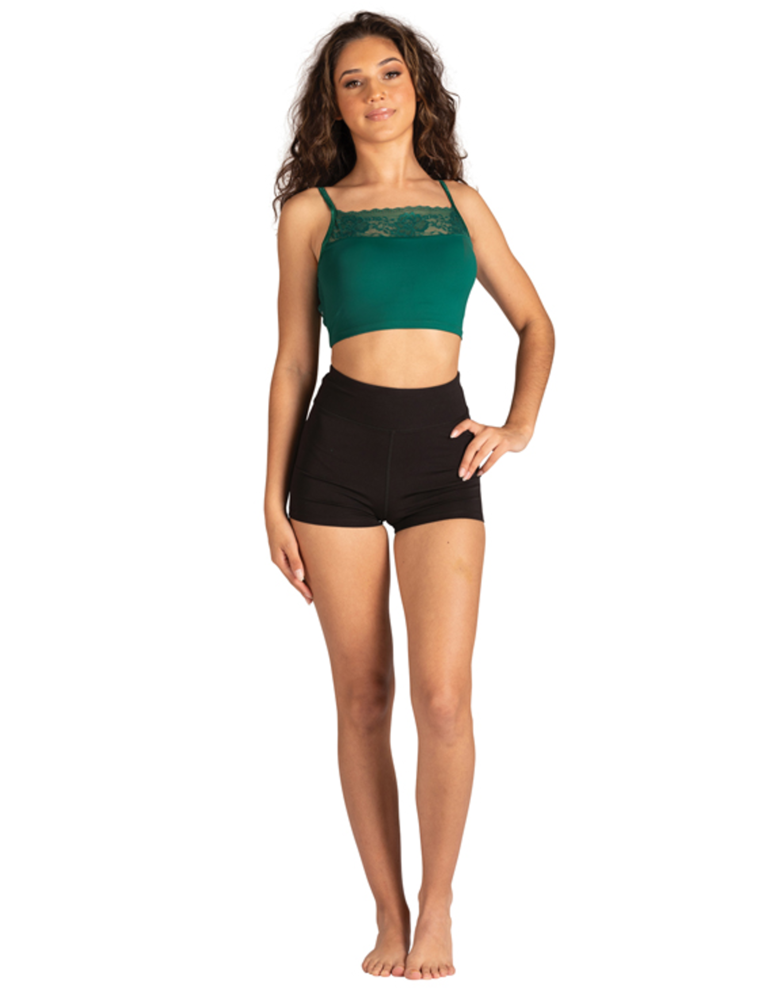 LACE CAMI BRA TOP DARK GREEN