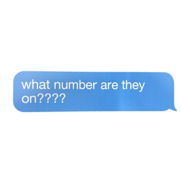 WHAT NUMBER ARE THEY ON STICKER