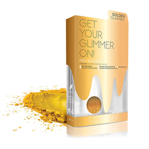 Voesh VOESH Pedi In A Box 5 Step - Glimmer Spa Gold Single Voesh VOESH Pedi In A Box 5 Step - Glimmer Spa Gold Single