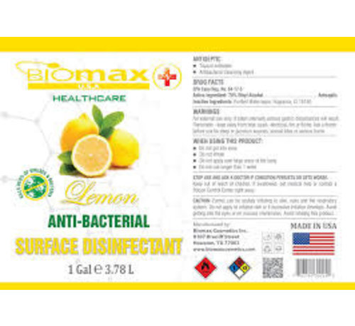 Biomax BIOMAX EPA Approved Surface Disinfectant Lemon Gallon Single
