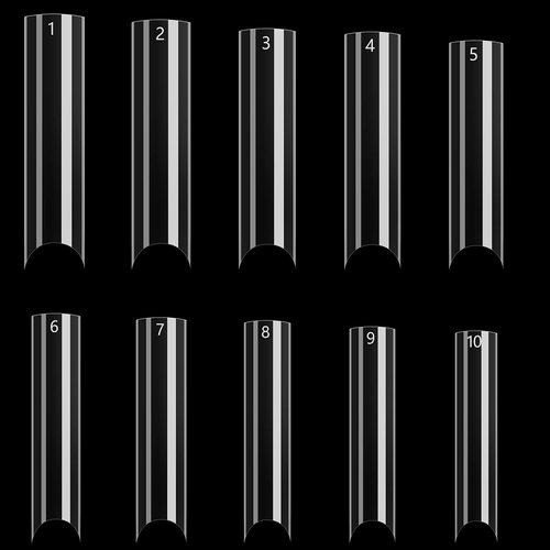 XXL SQUARE Clear Tips (0-9) 500 pcs XXL SQUARE Clear Tips (0-9) 500 pcs
