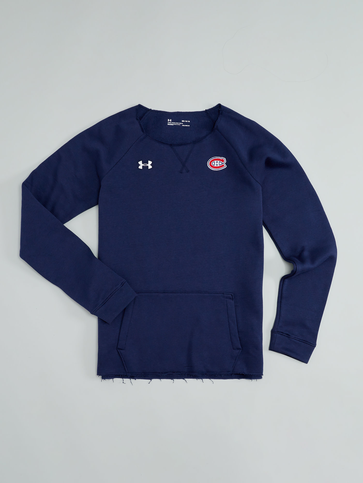 ua women's hustle fleece crew