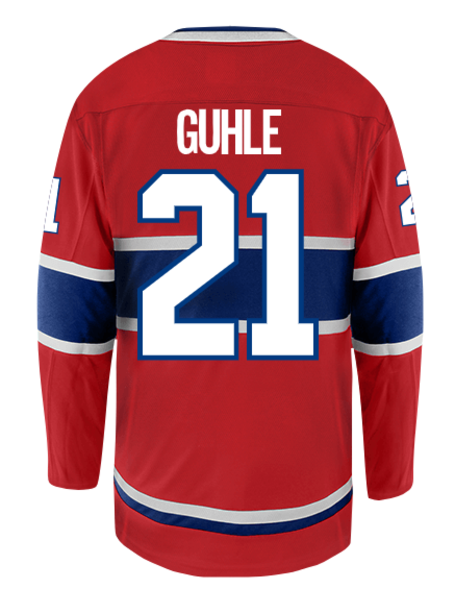 SRVC0521 CHANDAIL REPLIQUE 2017 GUHLE 21 COLLE PRO ROUGE Tricolore Sports