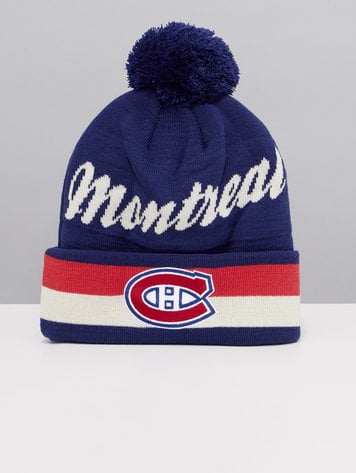 Montreal Canadiens Vintage CCM Red Striped Winter Hat - Hockey Jersey Outlet